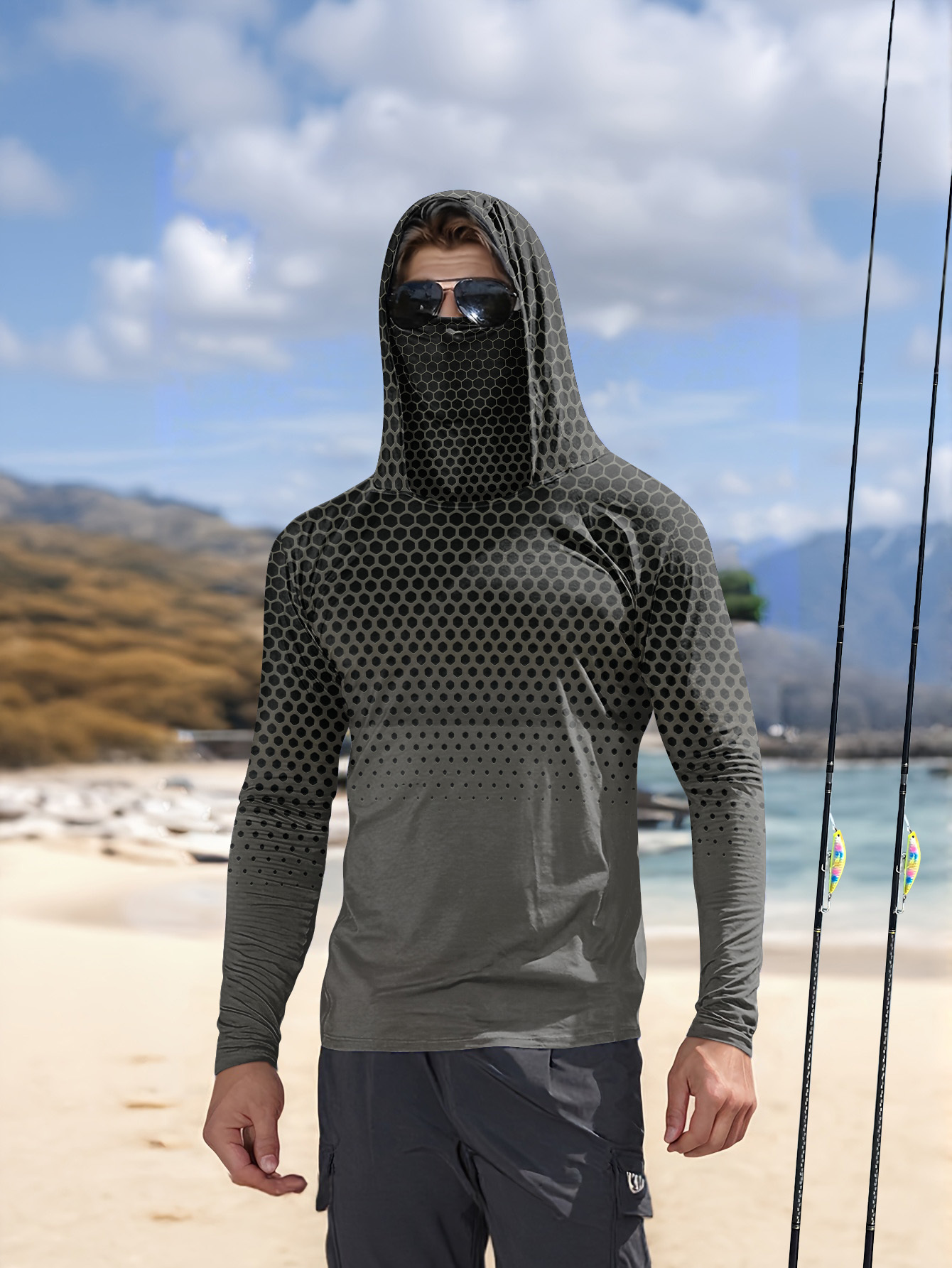 Fishing Mask Sun Protection - Men Summer Fishing Hoodie With Face