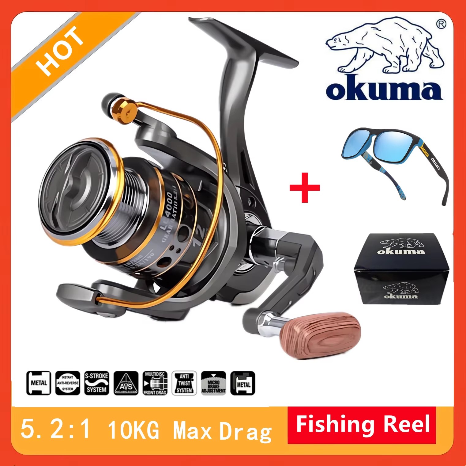 Okuma High Speed 5.2:1 Fishing - Kastking Reel Zephyr ulasan dan harga