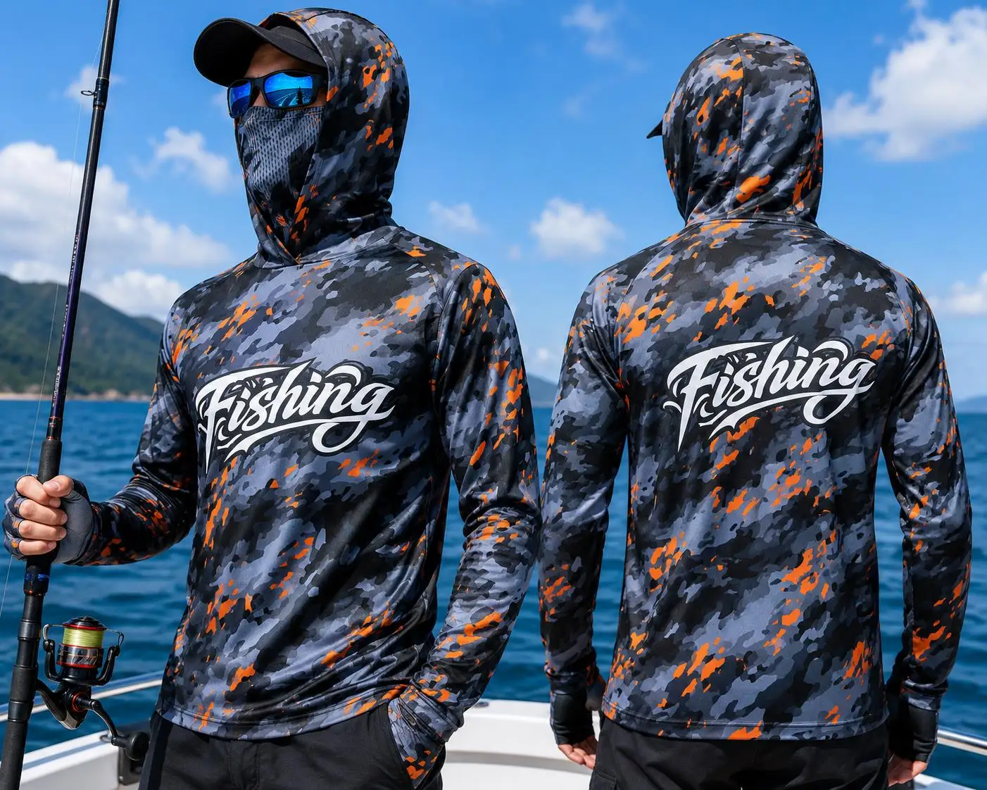 Mens Fishing Hooded Shirt UPF5 - Fishing Shirt Uv Protection ulasan dan harga