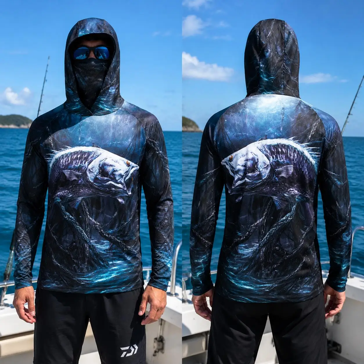 Mens Fishing Hooded Shirt UPF5 - Fishing Shirt Uv Protection ulasan dan harga