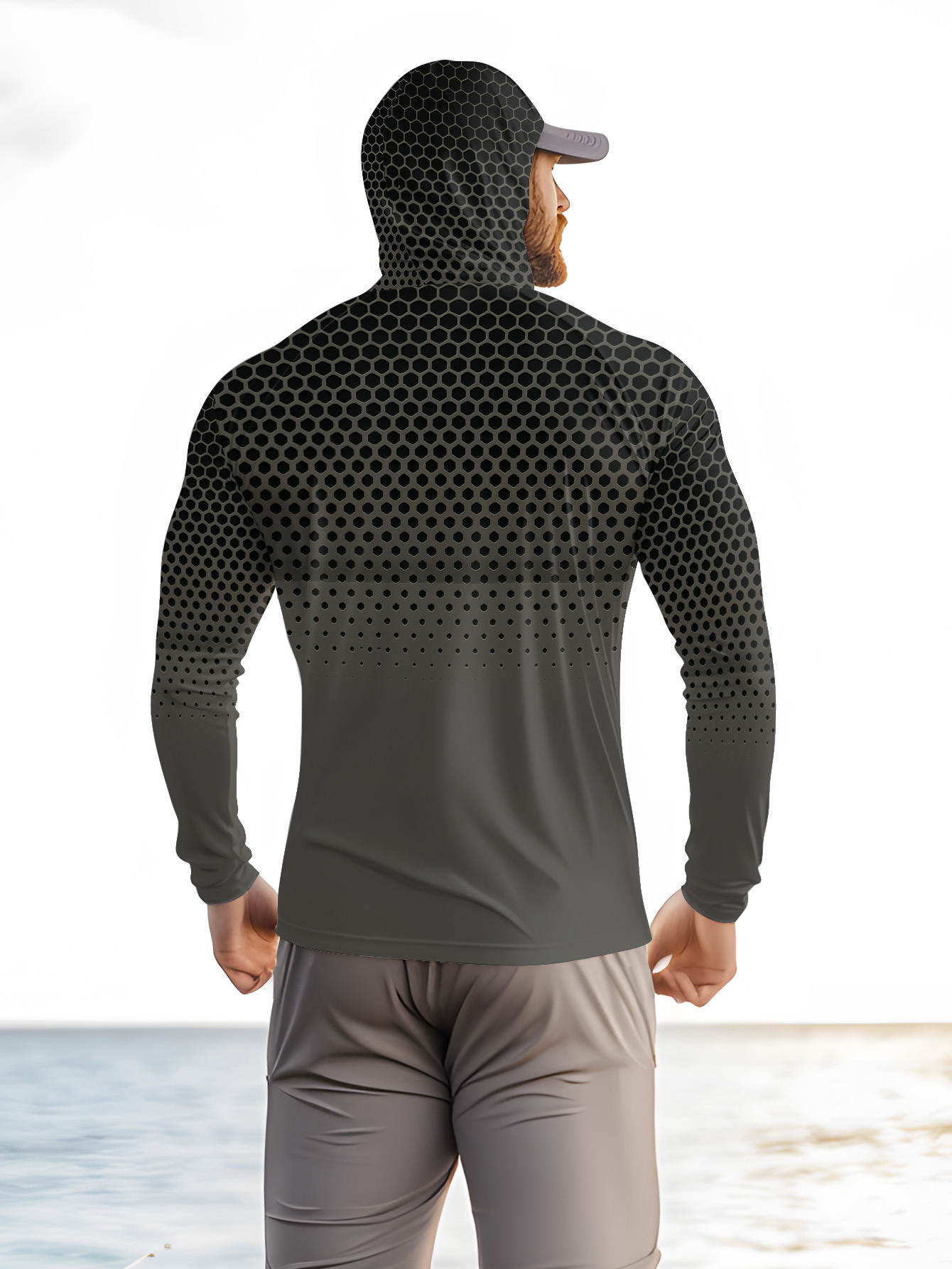 Men Summer Fishing Hoodie With - Fishing Mask Sun Protection ulasan dan harga