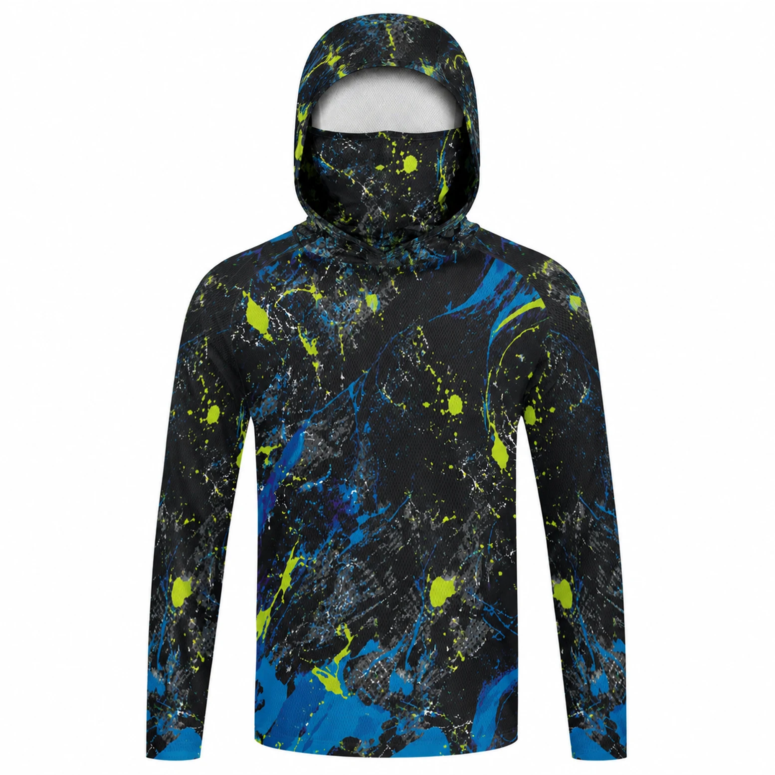 Men Hooded Fishing Shirt Long  - Fishing Mask Sun Protection ulasan dan harga