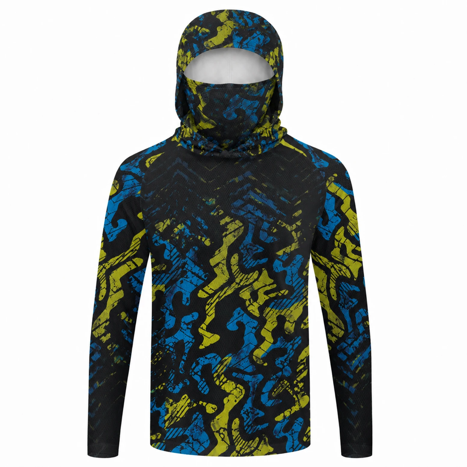Men Hooded Fishing Shirt Long  - Fishing Mask Sun Protection ulasan dan harga