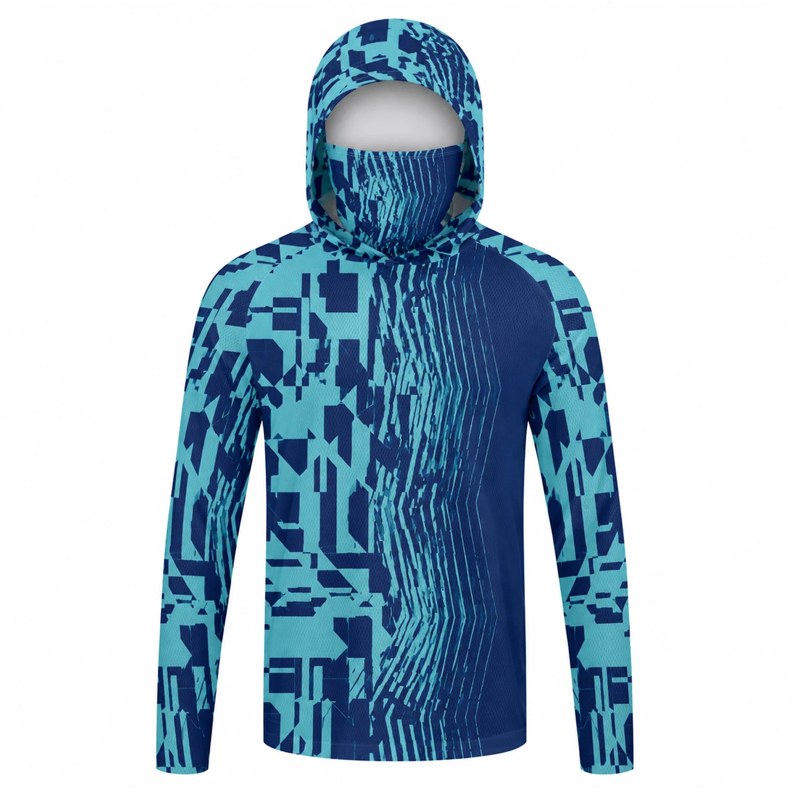 Men Hooded Fishing Shirt Long  - Fishing Mask Sun Protection ulasan dan harga