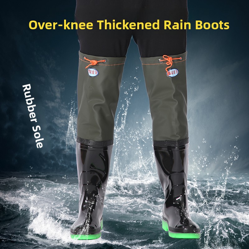 Thickened Over-Knee Rain Boots - Fishing Rain Suit ulasan dan harga