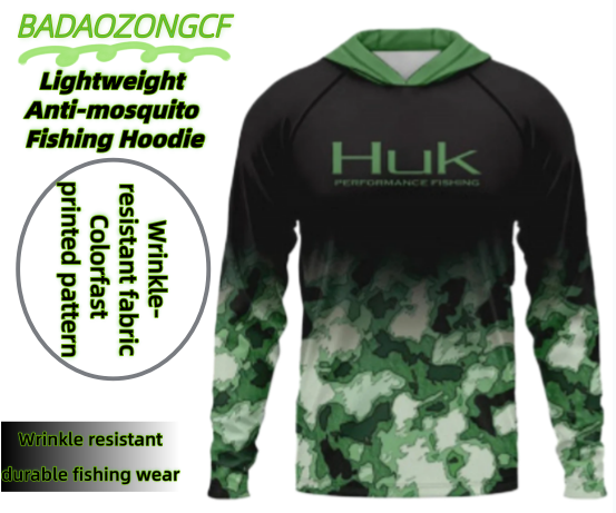 HUK Men's Hoodies Fishing Clot - Fishing Shirt Uv Protection ulasan dan harga